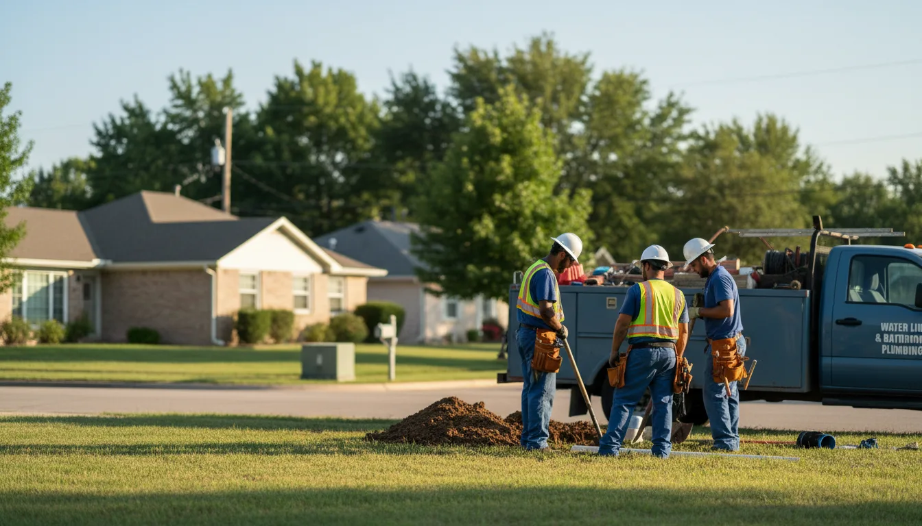 Residential water line and bathroom plumbing service in Azle, TX